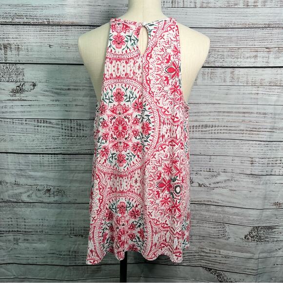 Torrid 2 Knit Macrame High Neck Tank Medallion Red & White Plus Size - Picture 2 of 12